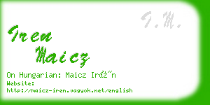 iren maicz business card